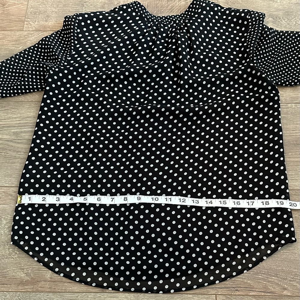 Joie Silk Polka Dot Ruffle Blouse Black & White Sz. Small - Picture 8 of 15
